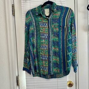 Vintage 70s Button Down Patterned Shirt